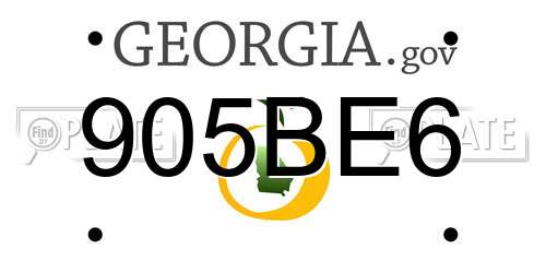 905BE6 Georgia License Plate
