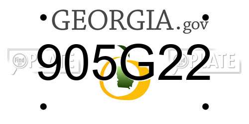 905G22 Georgia License Plate