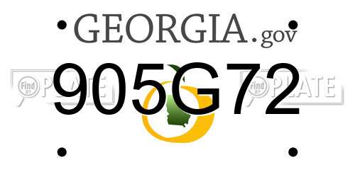 905G72 Georgia License Plate