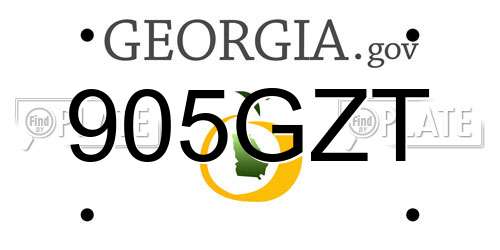905GZT Georgia License Plate