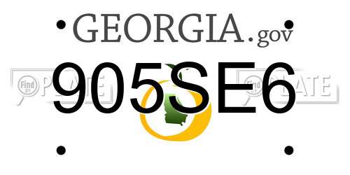 905SE6 Georgia License Plate