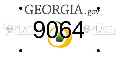 9064 Georgia License Plate