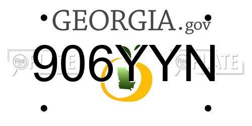 906YYN Georgia License Plate
