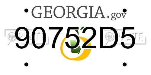 90752D5 Georgia License Plate