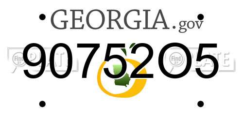 90752O5 Georgia License Plate