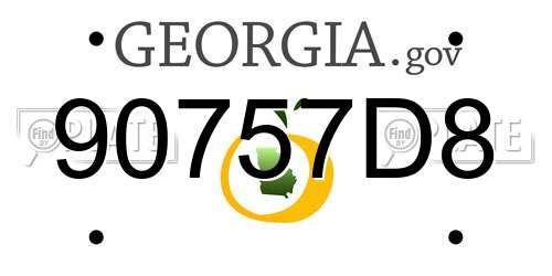 90757D8 Georgia License Plate