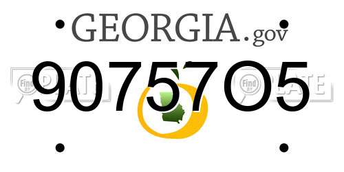 90757O5 Georgia License Plate