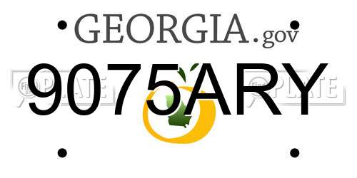 9075ARY Georgia License Plate