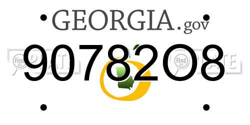90782O8 Georgia License Plate