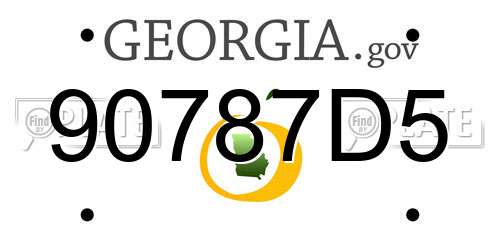 90787D5 Georgia License Plate