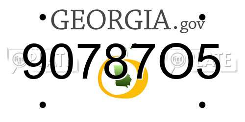 90787O5 Georgia License Plate