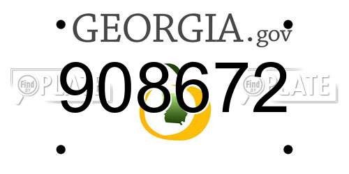 908672 Georgia License Plate