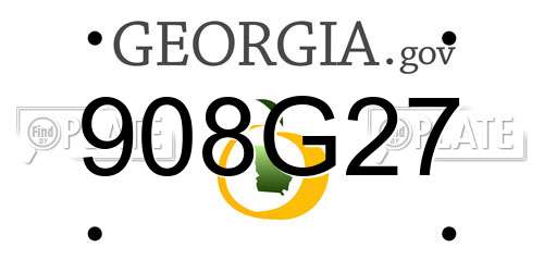908G27 Georgia License Plate
