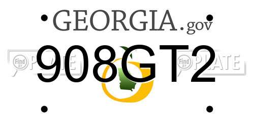 908GT2 Georgia License Plate
