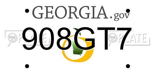908GT7 Georgia License Plate