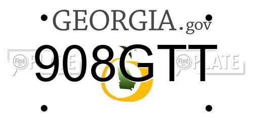 908GTT Georgia License Plate