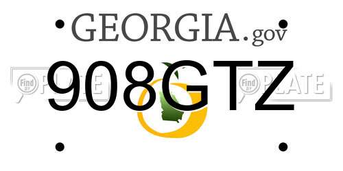908GTZ Georgia License Plate