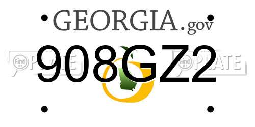908GZ2 Georgia License Plate
