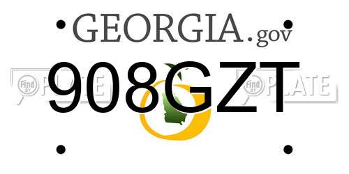 908GZT Georgia License Plate