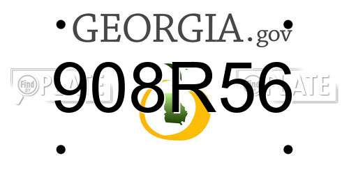 908R56 Georgia License Plate