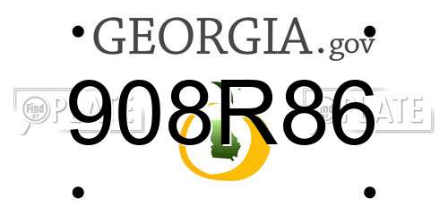 908R86 Georgia License Plate