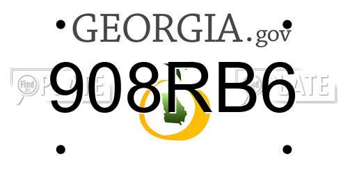 908RB6 Georgia License Plate
