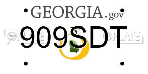 909SDT Georgia License Plate