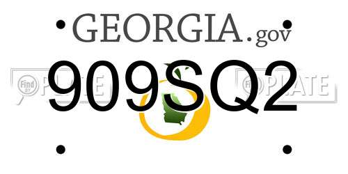 909SQ2 Georgia License Plate