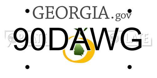 90DAWG Georgia License Plate