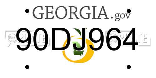 90DJ964 Georgia License Plate