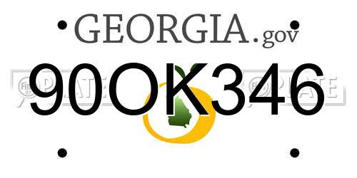 90OK346 Georgia License Plate