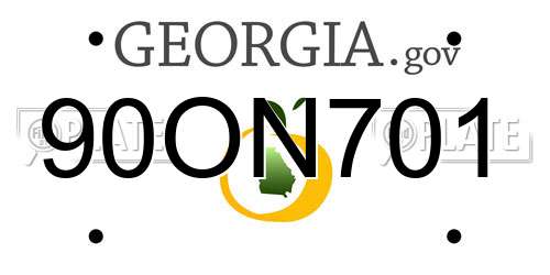 90ON701 Georgia License Plate