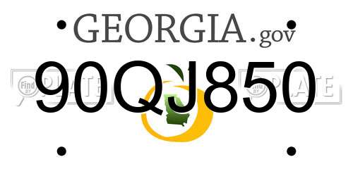 90QJ850 Georgia License Plate