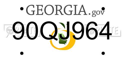 90QJ964 Georgia License Plate