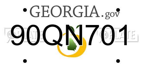 90QN701 Georgia License Plate