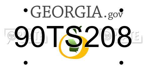 90TS208 Georgia License Plate