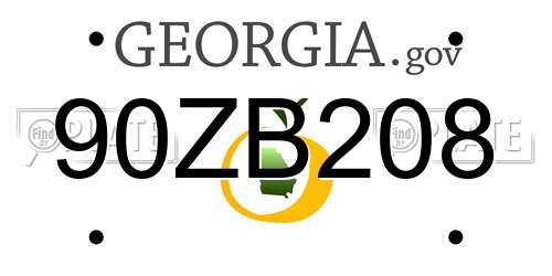 90ZB208 Georgia License Plate