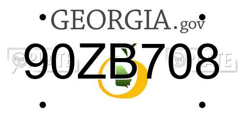 90ZB708 Georgia License Plate