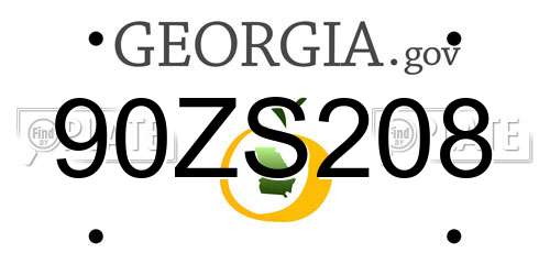 90ZS208 Georgia License Plate
