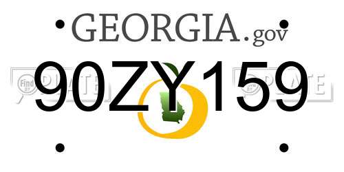 90ZY159 Georgia License Plate