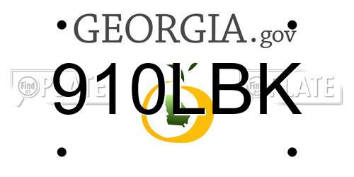 910LBK Georgia License Plate