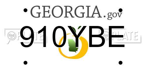 910YBE Georgia License Plate