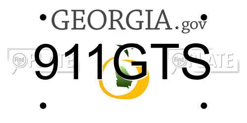 911GTS Georgia License Plate