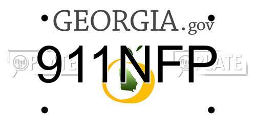 911NFP Georgia License Plate