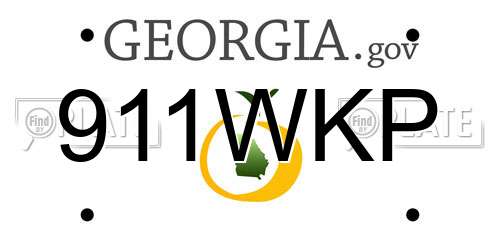911WKP Georgia License Plate