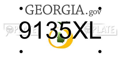 9135XL Georgia License Plate
