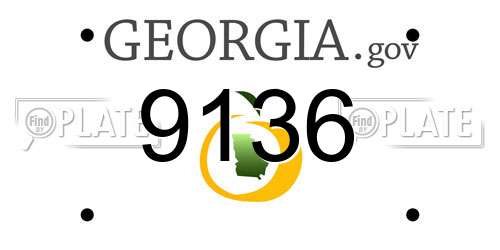 9136 Georgia License Plate
