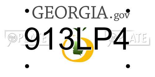 913LP4 Georgia License Plate