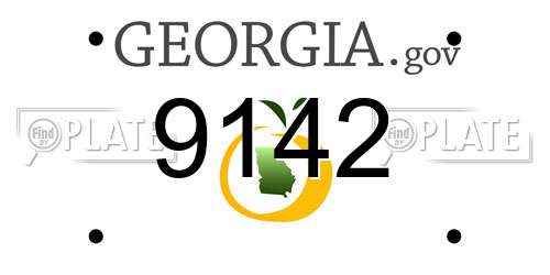 9142 Georgia License Plate