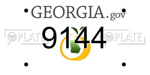 9144 Georgia License Plate